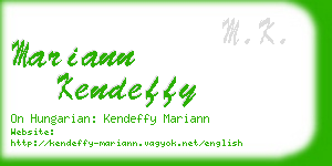 mariann kendeffy business card